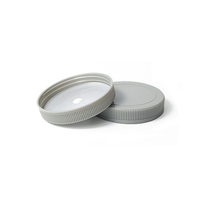 Grey Ribbed Skirt Lid, PP, with liner, 45-400