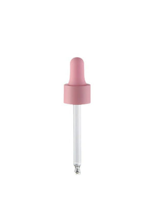 Pink PP Plastic Ribbed Skirt Dropper with Rubber Bulb and Glass Pipette, 20-400, 20-410