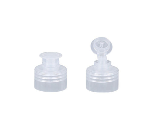 Natural-colored PP plastic 28-410 smooth skirt disc top lid