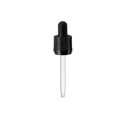 20/400 Ribbed Black Phenolic CRC Dropper Cap with Black Monoprene Bulb