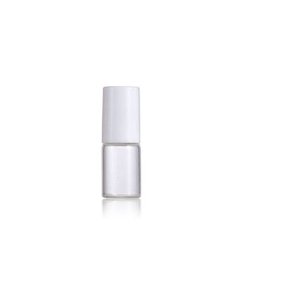 White 1ml 3ml 5ml Mini Oud Oil Perfume Roll on Glass Bottle With Steel Roller Ball