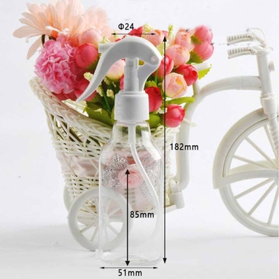 Custom logo labeling 200ml transparent fine mist trigger water spray bottle