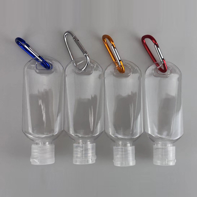 30ml 50ml 1.6oz Empty Keychain carabiner Portable Travel Plastic spray Bottles Refillable Containers with Flip Cap Squee