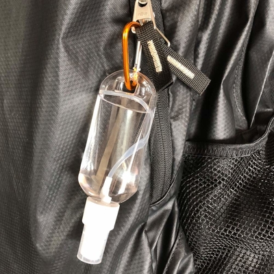 30ml 50ml 1.6oz Empty Keychain carabiner Portable Travel Plastic spray Bottles Refillable Containers with Flip Cap Squee