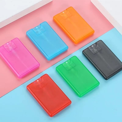 20ml plastic credit card pocket size flat perfume mist spray bottle in stock