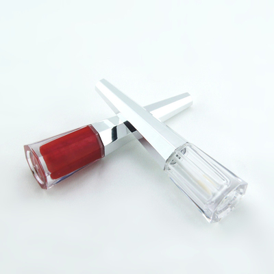 High quality plastic empty cone lip gloss tube with silver cap for liquid cosmetic packaging