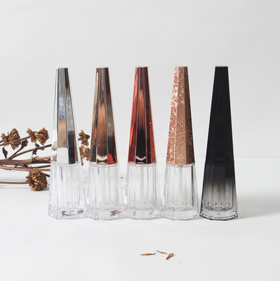 High quality plastic empty cone lip gloss tube with silver cap for liquid cosmetic packaging
