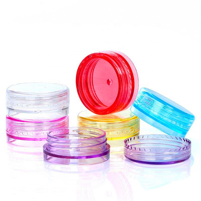 2g colorful plastic cosmetic lipbalm salve jars small jar for nail art glitter can make other colors of cap
