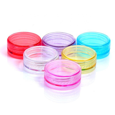 2g colorful plastic cosmetic lipbalm salve jars small jar for nail art glitter can make other colors of cap