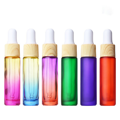 10ml dropper bottle, color, gradient, thick, wood grain cap, essential oil bottle，cosmetic bottle