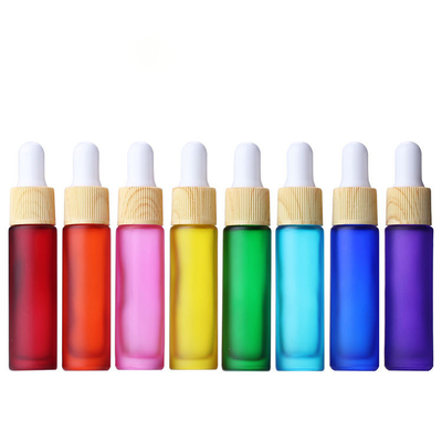 10ml dropper bottle, color, gradient, thick, wood grain cap, essential oil bottle，cosmetic bottle