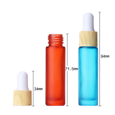 10ml dropper bottle, color, gradient, thick, wood grain cap, essential oil bottle，cosmetic bottle