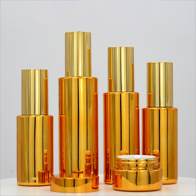 30ml electroplated gold cosmetic bottle set, 30ml 40ml 50ml 60ml 80ml 100ml lotion bottle 10g20g30g50g100g cream bottle