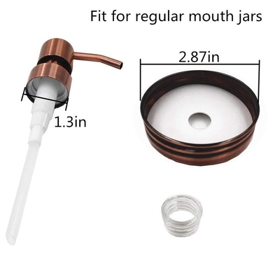 304 stainless steel hand sanitizer pump, electroplated metal mason jar lid, lotion nozzle, soap dispenser pump head