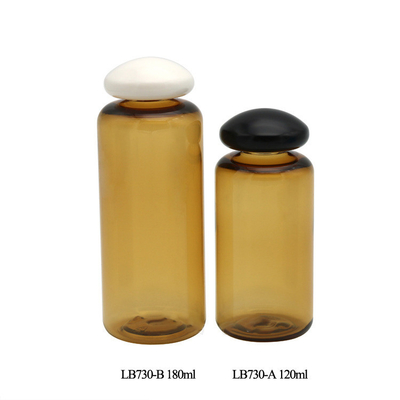 Customized 180ml with mushroom head cover, thick PET plastic hydrosol bottle, emulsion essence water packaging bottle