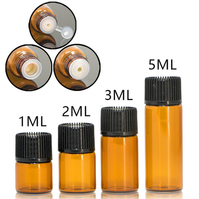 1ml-5ml brown essential oil bottle 2ml essential oil sub-bottle 3ml trial bottle glass sample bottle with screw cap