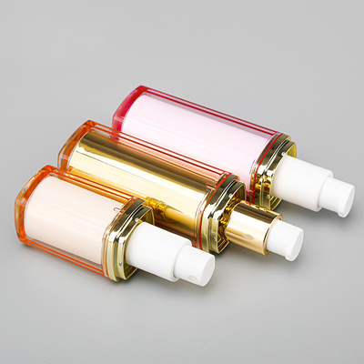 15ml 30ml airless bottle, color square double layer emulsion essence bottle, cosmetic packaging