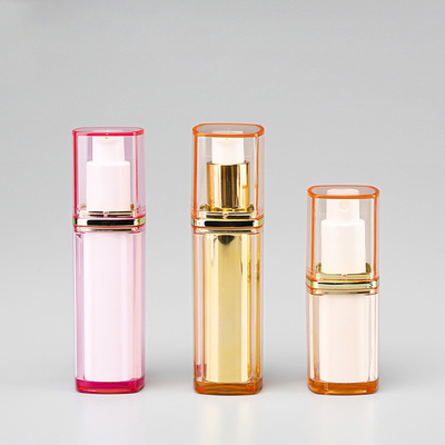 15ml 30ml airless bottle, color square double layer emulsion essence bottle, cosmetic packaging