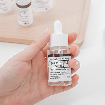 15ml/20ml/30ml/50ml/80ml/100ml dropper bottle,PET transparent bottle, cosmetic essence bottle，label logo