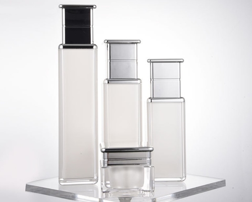Square cosmetic packaging bottle, acrylic cream bottle 10g, eye cream bottle 50g, water and milk dispensing empty bottle