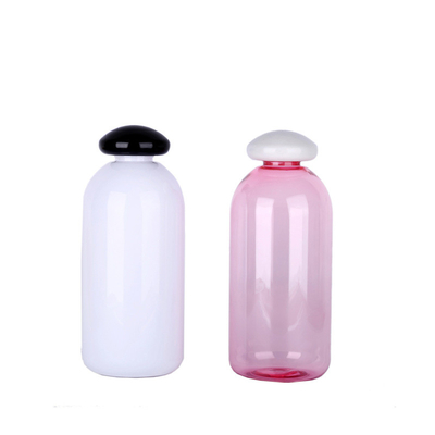 High Quality Clear Round Cylinder Bottles Mushroom Screw Cap And Inner Lid / Squat Round Straight Bottle 300ml For Skinc