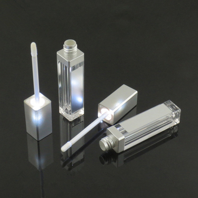 7ml Square Lipgloss Tube Empty Lip Gloss Lipstick Bottle With LED Light Mirror Clear Cosmetic Container Makeup Tools