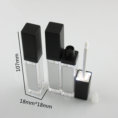 7ml Square Lipgloss Tube Empty Lip Gloss Lipstick Bottle With LED Light Mirror Clear Cosmetic Container Makeup Tools
