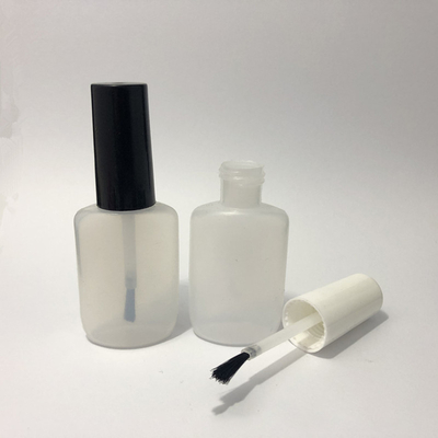 15ml plastic nail polish bottle glue bottle PE flat bottle brush bottle lotion sample bottle with black brush rod cap