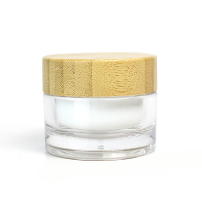 5g 10g 15g 20g 30g 50g Double layer glass jar bottle with bamboo lid for cream cosmetics container