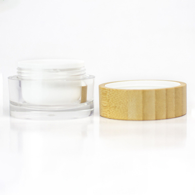 5g 10g 15g 20g 30g 50g Double layer glass jar bottle with bamboo lid for cream cosmetics container