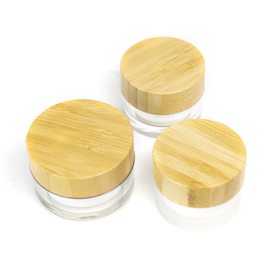 5g 10g 15g 20g 30g 50g Double layer glass jar bottle with bamboo lid for cream cosmetics container