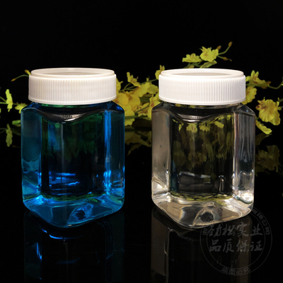 Square transparent tea food bottle, PET scented dried fruit box, square honey bottle, plastic food can