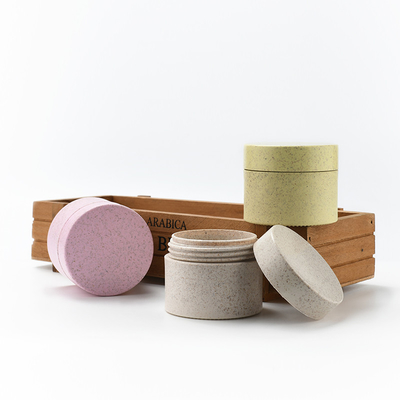 Eco Friendly Wheat Cream Jar Container Wide Mouth 50g 100g 250g Wheat Straw Biodegradable Plastic Cosmetics Jar
