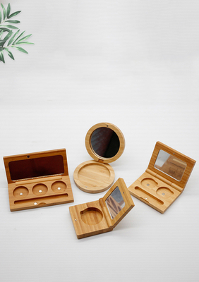 Bamboo eye shadow box, bamboo powder cake box