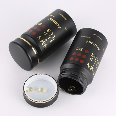 Black frosted 100ml capsule bottle