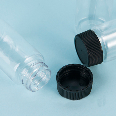 PE bottle small capacity plastic bottle with black cap, ordinary transparent plastic bottle