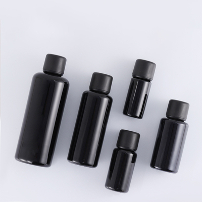 10ml 15ml，30ml 50ml  100ml pure black glass bottle, black essential oil bottle, medicine bottle