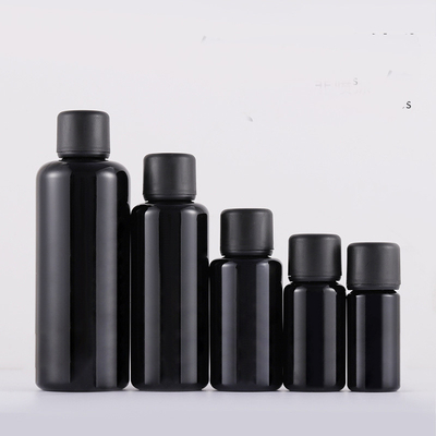 10ml 15ml，30ml 50ml  100ml pure black glass bottle, black essential oil bottle, medicine bottle