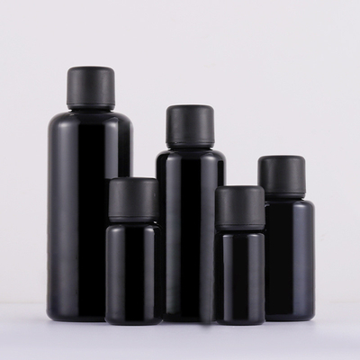 10ml 15ml，30ml 50ml  100ml pure black glass bottle, black essential oil bottle, medicine bottle