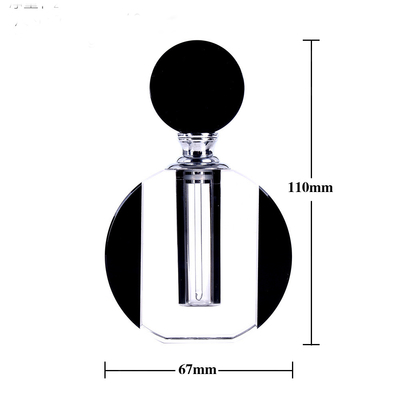 Crystal 3ml perfume bottle, empty essential oil bottle, black crystal cosmetic packaging container