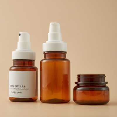 100ML-120ML PET brown bottle, brown bottle, amber plastic bottle, spray bottle, lotion bottle, 80ML cream bottle