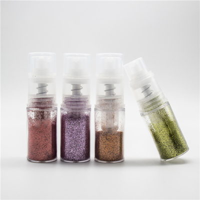 Empty 14ml plastic small portable cosmetic body round pump transparent nail glitter spray bottle