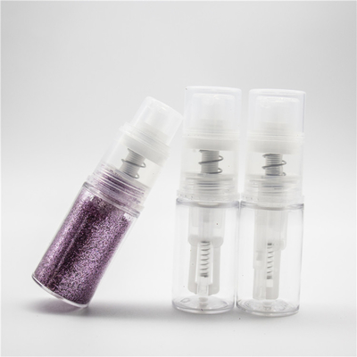 Empty 14ml plastic small portable cosmetic body round pump transparent nail glitter spray bottle