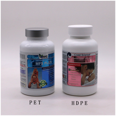 400ml PET HDPE health care bottle, food grade gasket, bright white plastic bottle