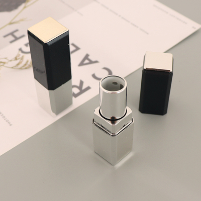 Black/silver lipstick tube, square cosmetic packaging tube