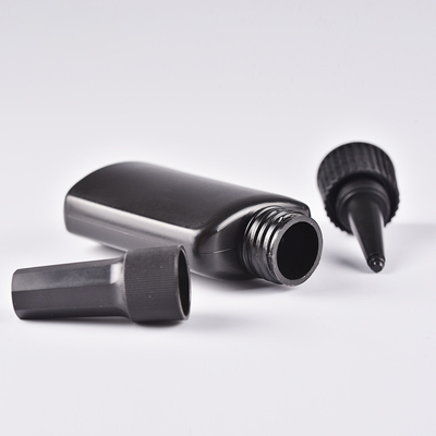 customized sharp mouth 120ml black plastic PET bottle