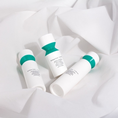 White PP plastic cosmetic packaging airless pump bottle with snap lotion pump