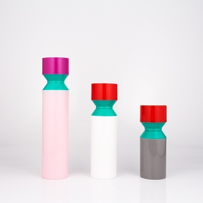 White PP plastic cosmetic packaging airless pump bottle with snap lotion pump