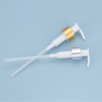 100ml white pump bottle shampoo white bottle body with gold/silver pump head