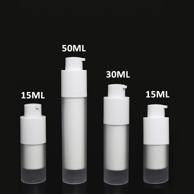 cosmetic frosted airless bottle 15ml 30ml 50ml lotion pump bottle